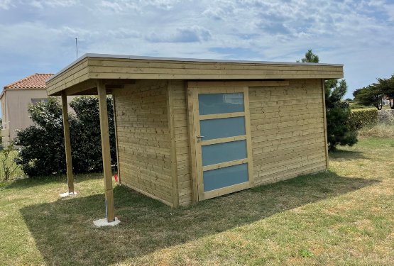 Abri de jardin en bois Toit Terrasse avec auvent Abri de jardin en bois Toit Terrasse avec auvent